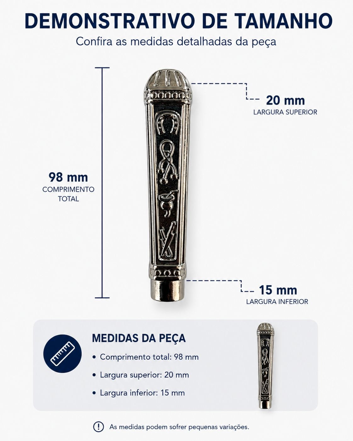 CABO TRADIÇÃO CROMADO + BOTÃO